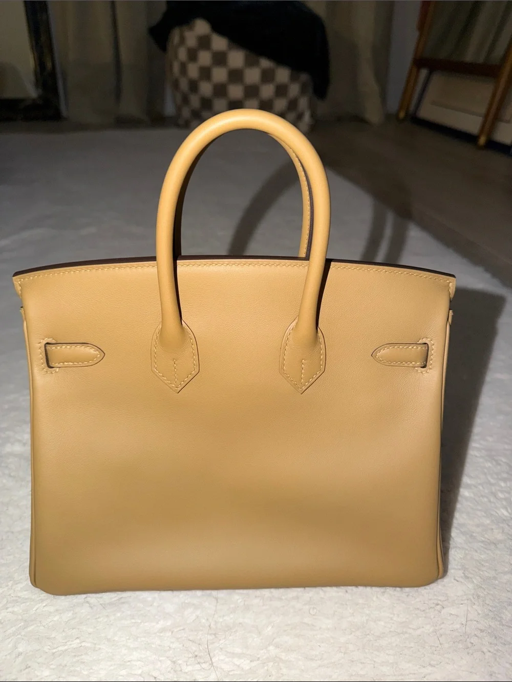 Hermes Birkin 25 Swift Leather Permabrass hardware (champagne) in Dune Color